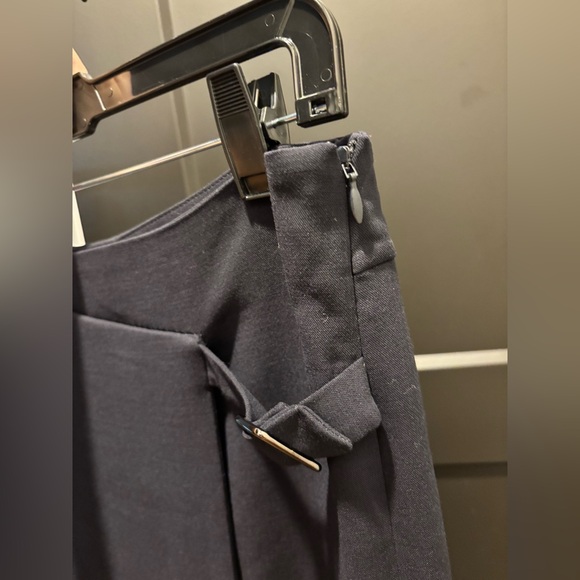 AKRIS Foss Wool Double Face Wide Leg Pants Apron Wrap Asymmetric Panel Trouser 8 - Picture 11 of 17